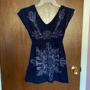 dark blue and white coverup/ dress